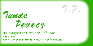 tunde pevecz business card